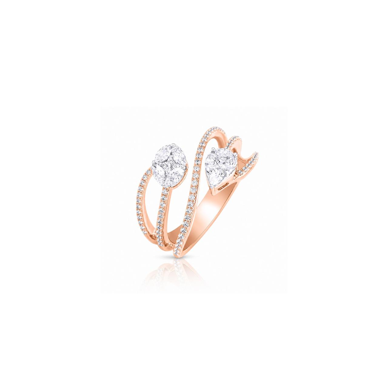 Luxury Natural Diamonds Marquise Ring In 18K Rose Gold